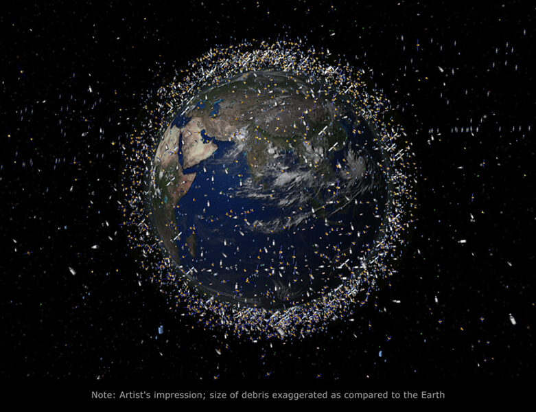 Debris pictured in low-earth orbit