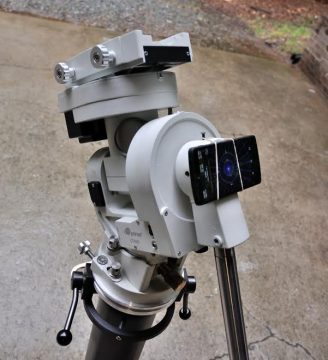 Smortphone polar alignment on an equatorial mount