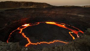 Lava lakes due to volcanoes are common in the solar system