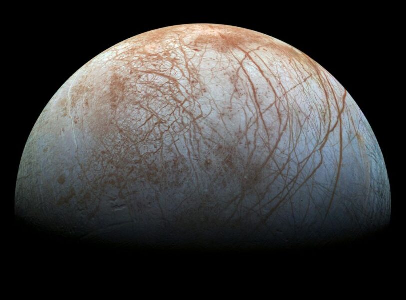 Europa's cracked-ice surface
