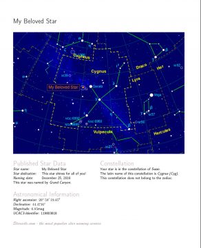 Star-naming fact sheet