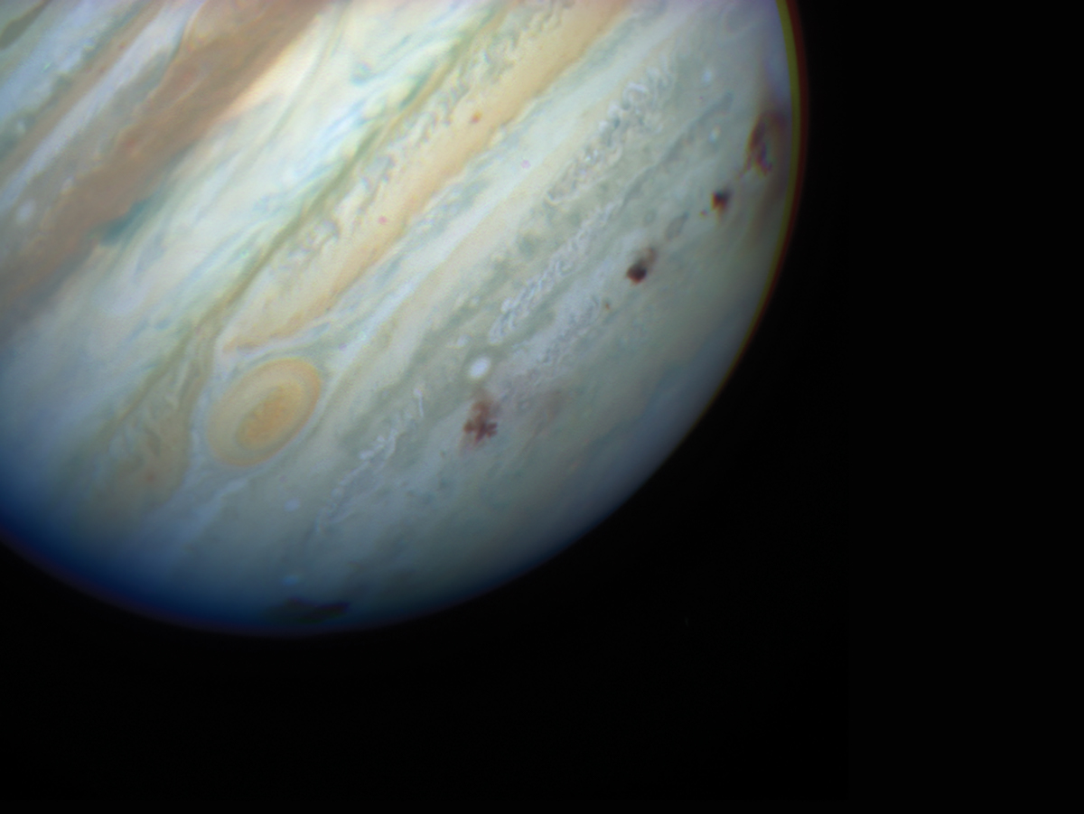 Jupiter with impact scars