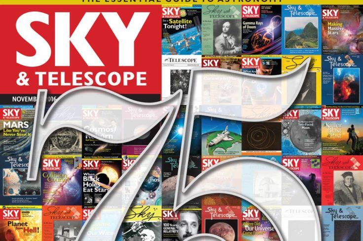 The cover of the November 2016 Sky & Telescope: the 75th anniversary issue.