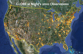 GLOBE at Night's 2010 results