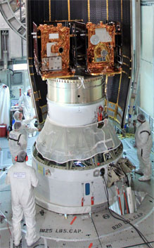 GRAIL spacecraft atop Delta II