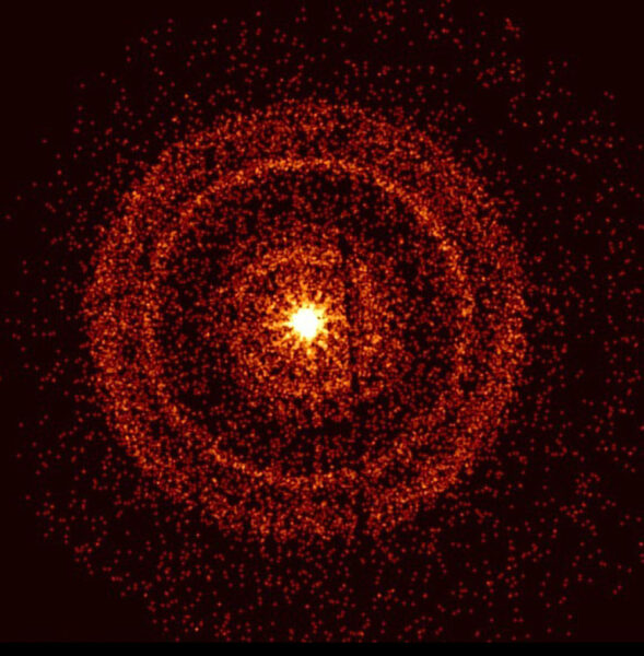 X-ray rings around the gamma-ray burst