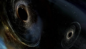 Illustration of black holes merging