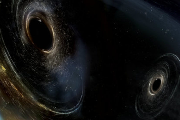 Illustration of black holes merging