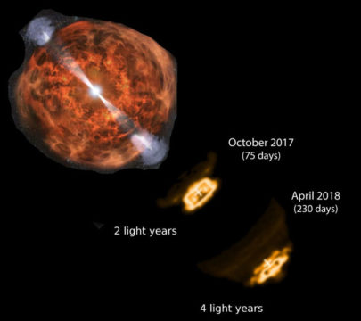 Jet punches through debris of neutron-star merger