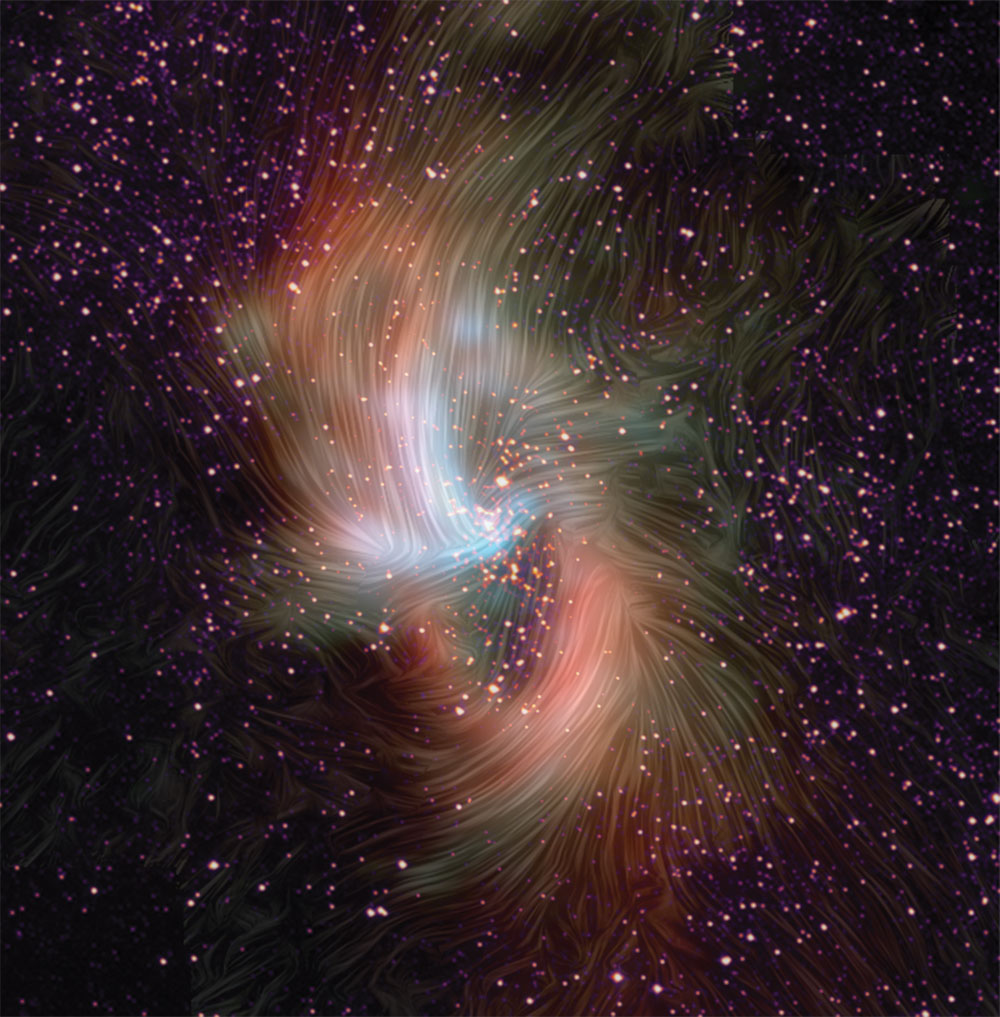 Dust and magnetic fields in our galaxy's center