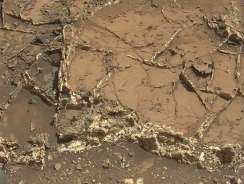 Curiosity image of hydrated minerals