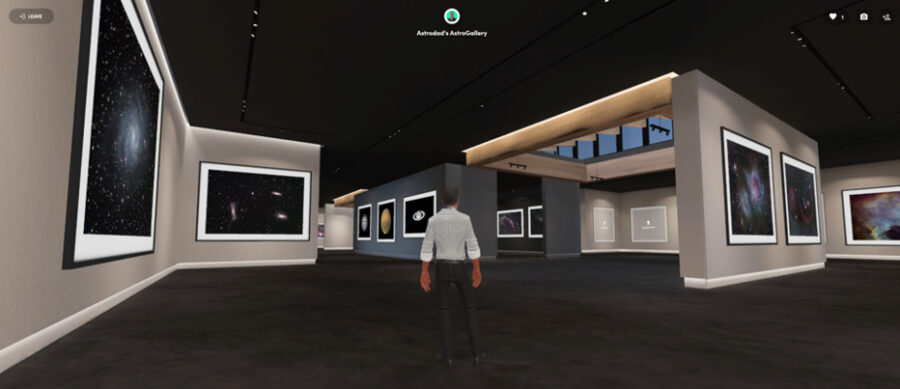 Art gallery rooms in virtual reality