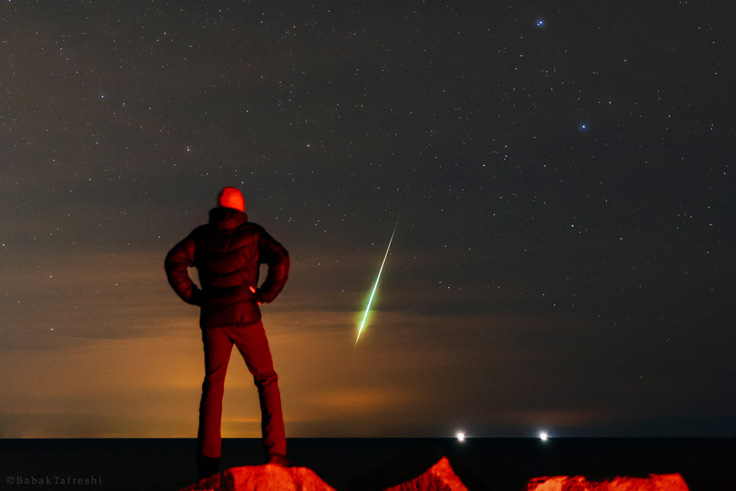 Geminid fireball "selfie"