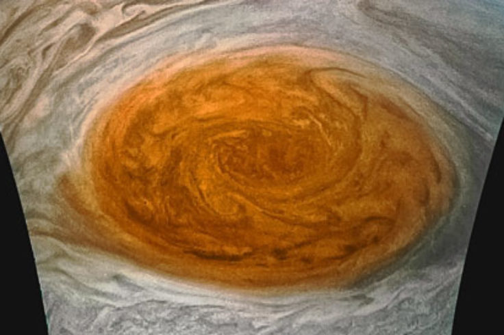 Jupiter's Great Red Spot in enhanced color