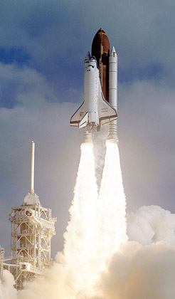 Launch of Hubble Space Telescope