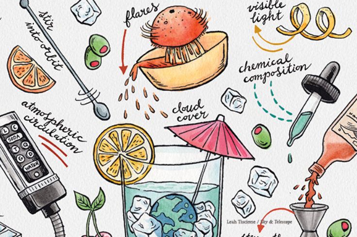 illustration of habitability like a cocktail recipe