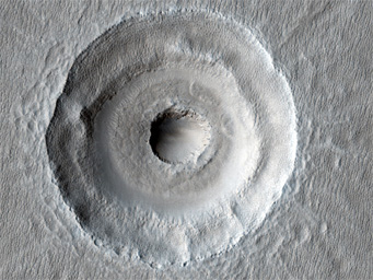 Bull's-eye crater on Mars