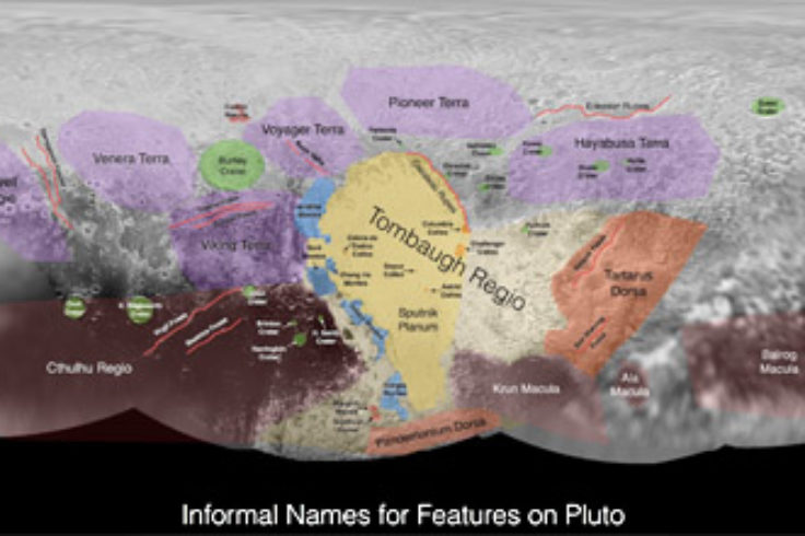 Informal names on Pluto