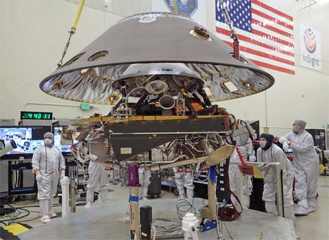 Insight stowed for launch