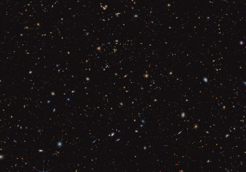 Galaxies spot a black field