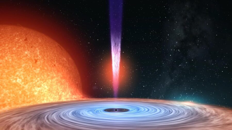 Stellar-mass black hole with accretion disk and jet