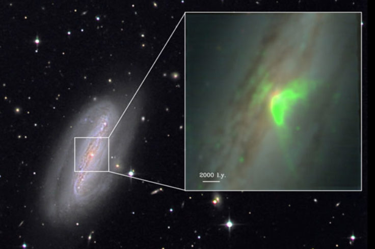 Wind flowing out of a barred spiral galaxy