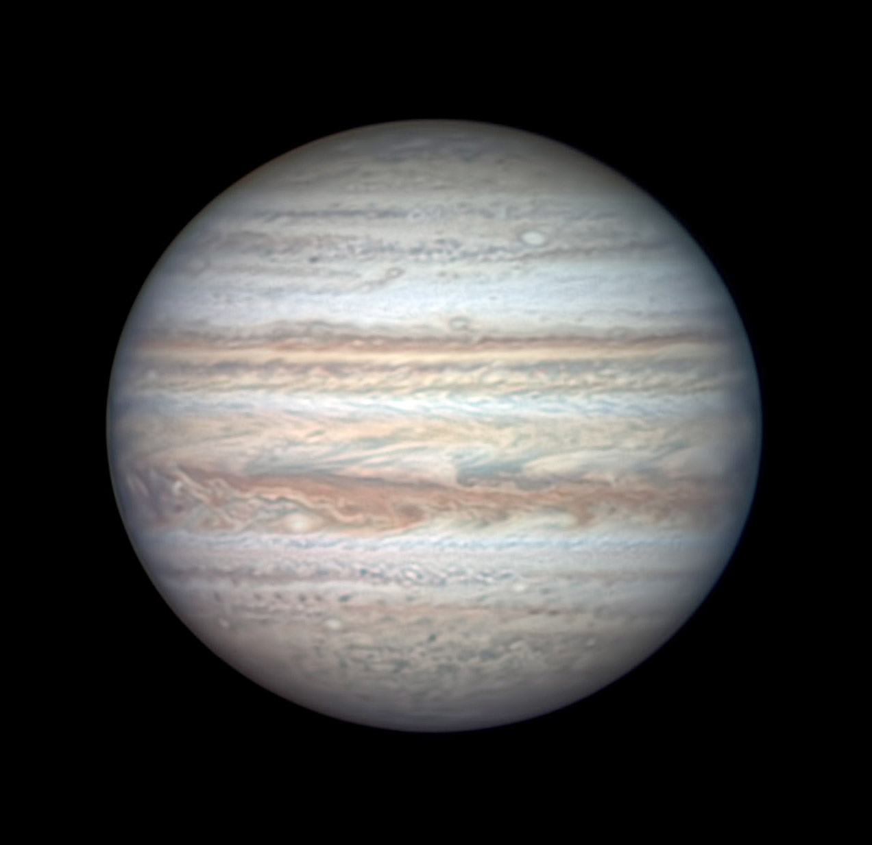 Jupiter on July 26, 2020 (non-Great-Red-Spot side)