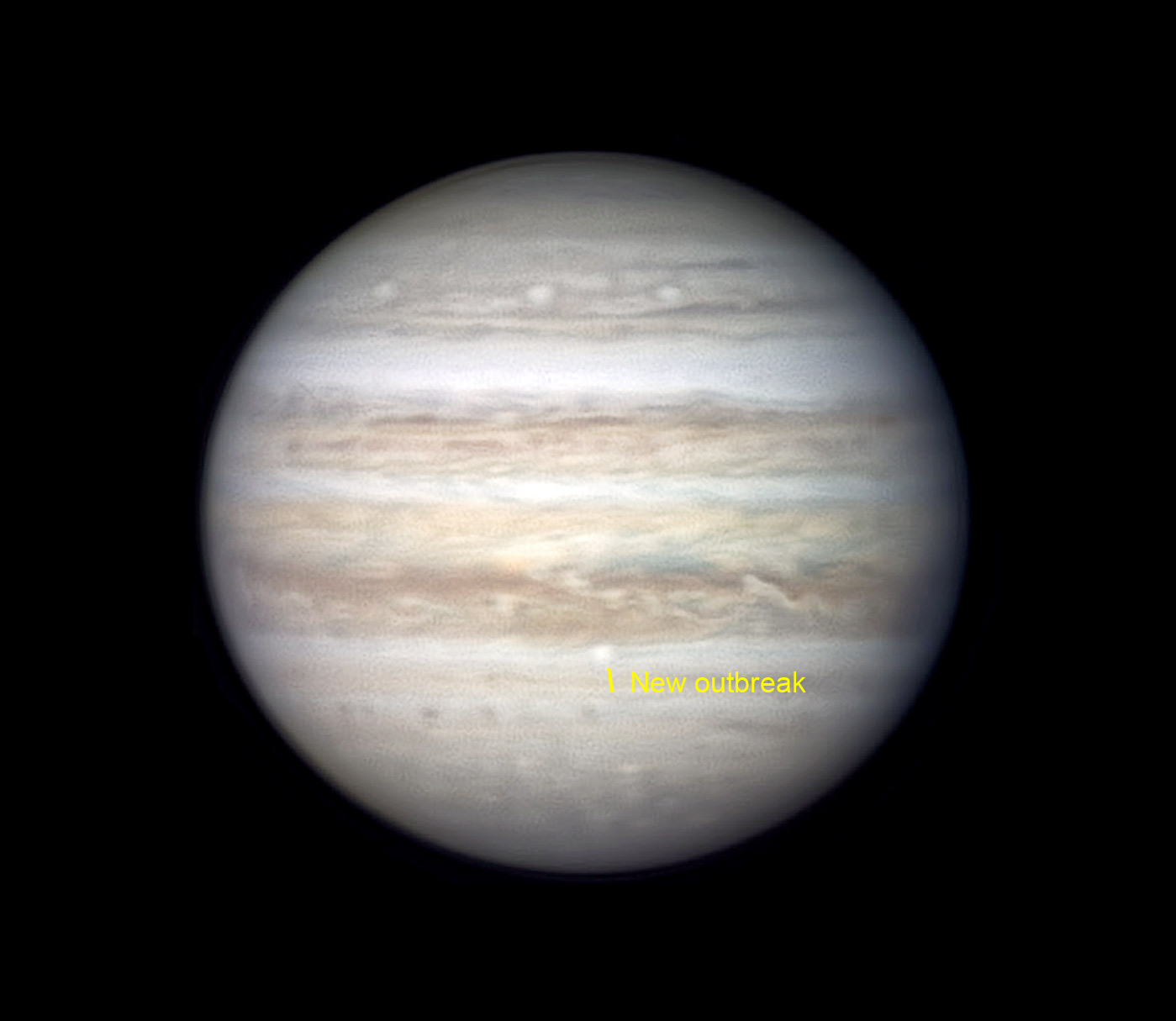 Jupiter's new storm