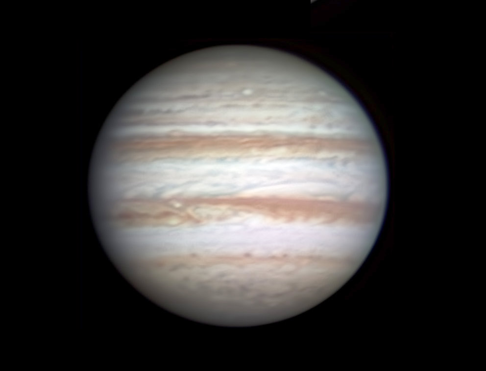 Jupiter showing its non-Red-Spot side on June 17, 2023