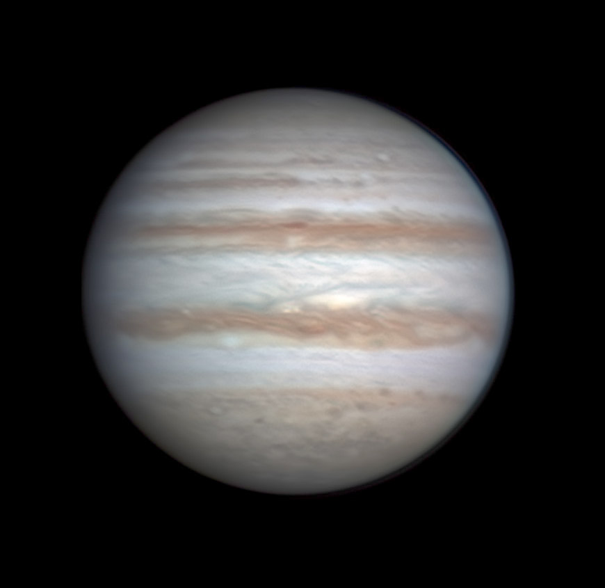 Jupiter's non-Red-Spot side on Aug 1, 2023
