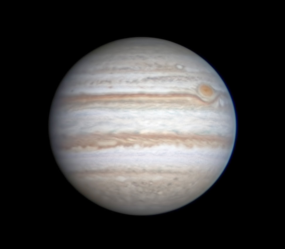 Jupiter with shrunken Great Red Spot, Aug 14, 2023
