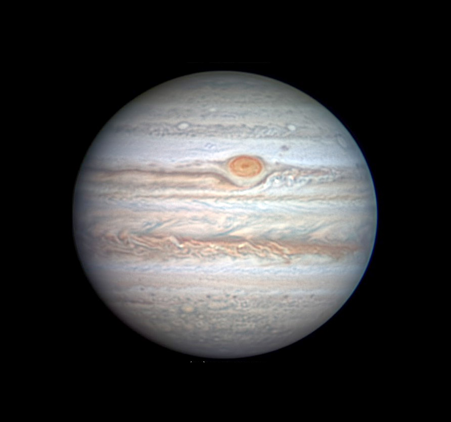 Jupiter with Great Red Spot on June 3, 2020