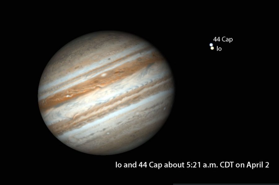 Jupiter's Io and 44 Cap appulse
