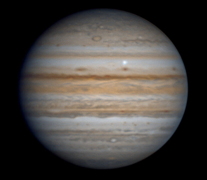 Detailed image of Jupiter impact flash