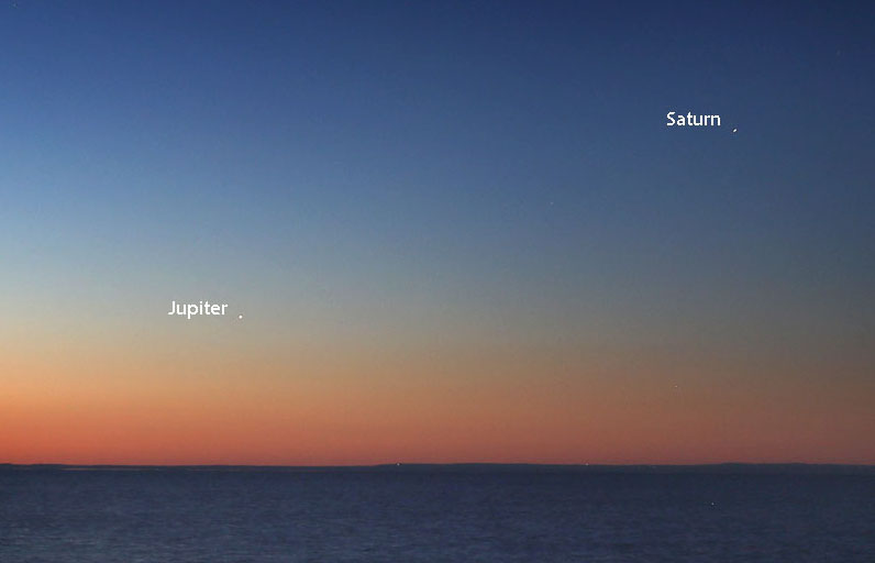 Jupiter and Saturn return at dawn