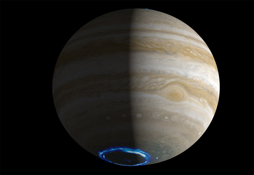 Auroral oval on Jupiter