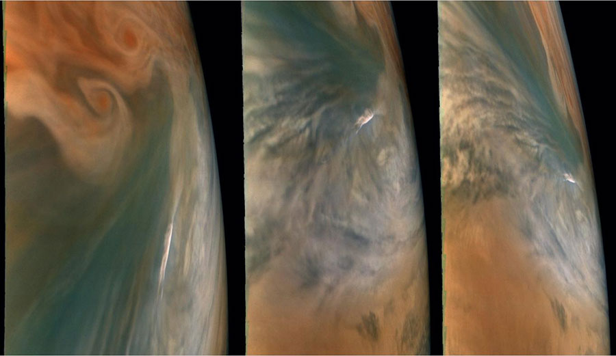 Shallow lightning on Jupiter