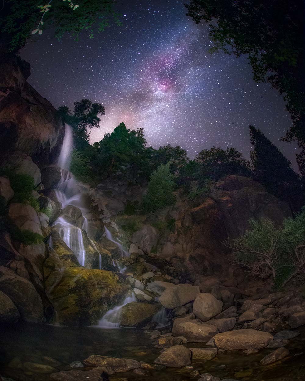 Waterfall nightscape by Kerry-Ann Lecky Hepburn