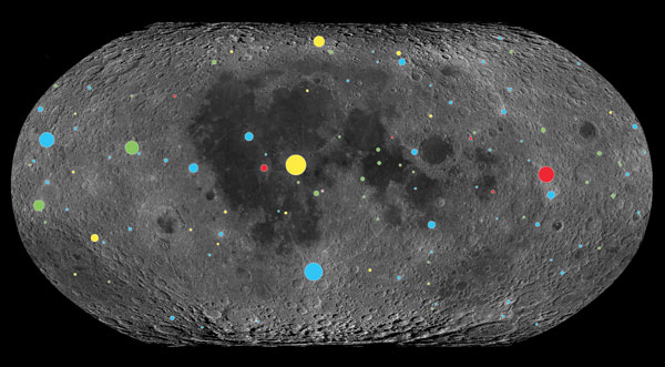 Craters on the Moon, by age