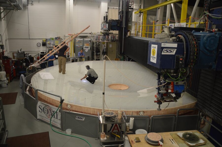 Vera Rubin mirror under construction