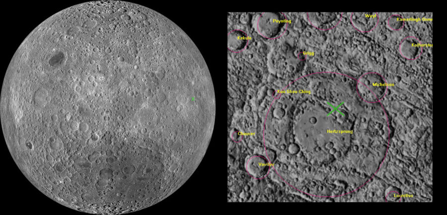 Lunar impact site on the far side of the Moon