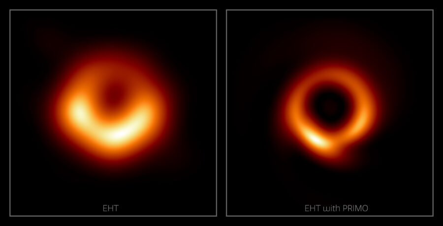 two glowing, orange rings, one thick, one thin