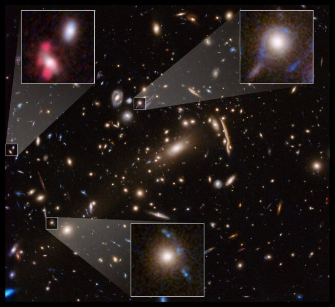 Small-scale lenses in a galaxy cluster