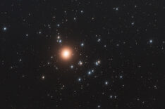 CONJUNCTION BETWEEN THE PLANET MARS AND THE PRAESEPE  CLUSTER (BEEHIVE CLUSTER, M44 OR MESSIER 44)  