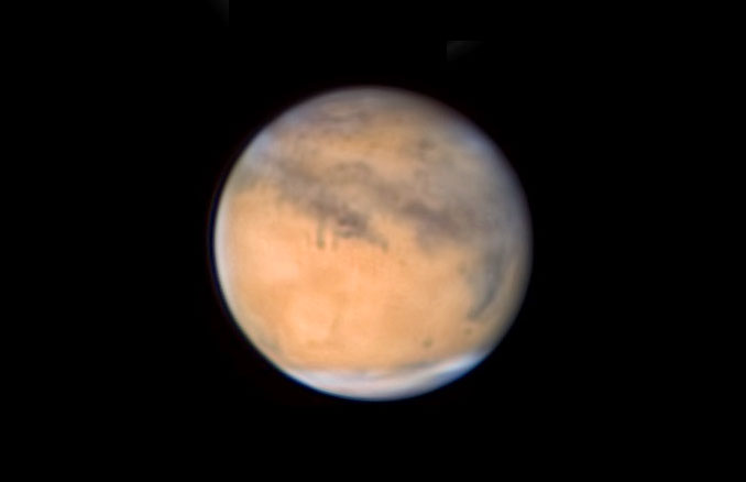 Mars on Dec. 22, 2022, with Mare Cimmerium and Mare Tyrrhenum