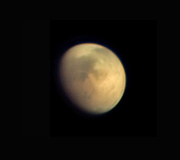 Mars on Oct. 2, 2022, with dust storms