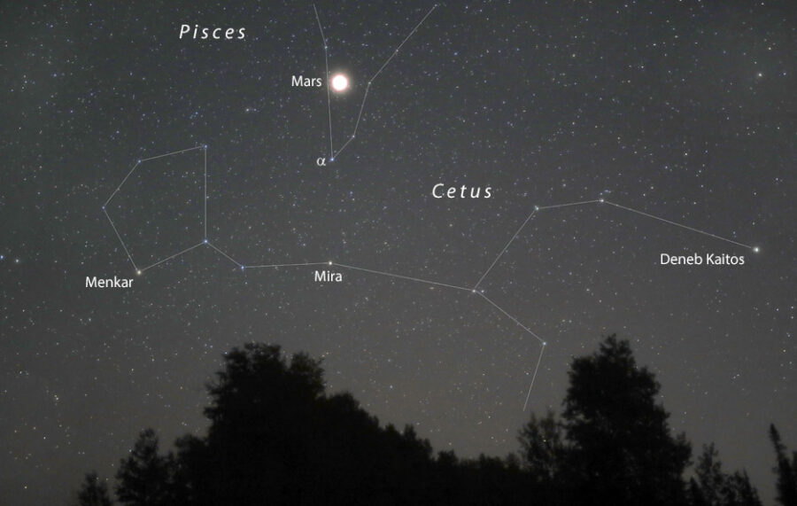 Mars shines in Pisces