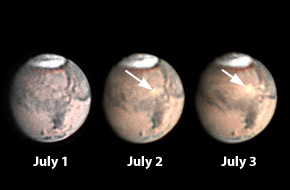 2003 localized Martian dust storm