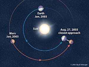 Earth and Mars Orbiting the Sun