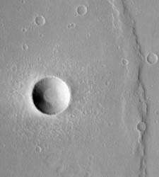 Fresh Martian crater